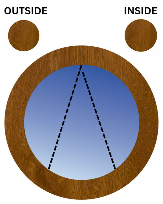 GOLDEN OAK BOTH SIDES Top Hung Opening Circular UPVC Port Hole Window