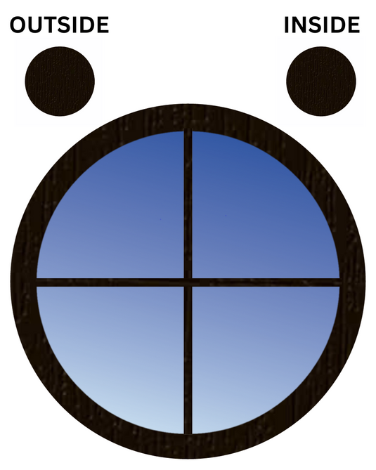 BLACK BROWN BOTH SIDES Fixed Circular UPVC Port Hole Window