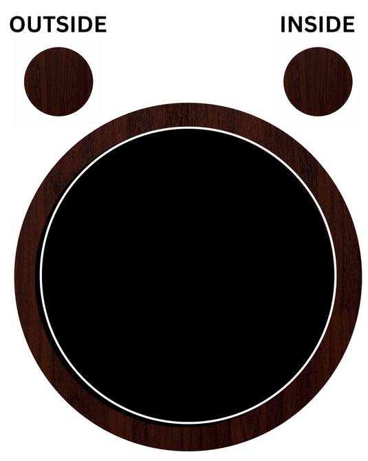 ROSEWOOD BOTH SIDES Fixed Circular UPVC Port Hole Window