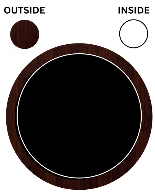 ROSEWOOD ON WHITE Fixed Circular UPVC Port Hole Window