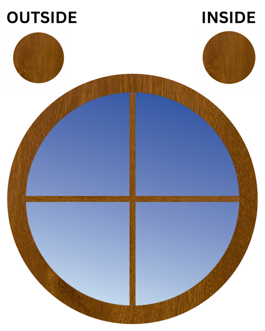 GOLDEN OAK BOTH SIDES Fixed Circular UPVC Port Hole Window