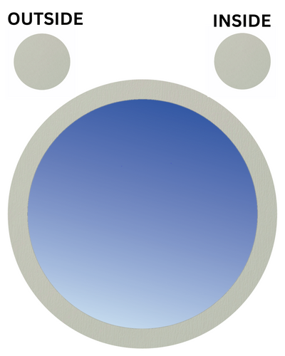 AGATE GREY BOTH SIDES Fixed Circular UPVC Port Hole Window