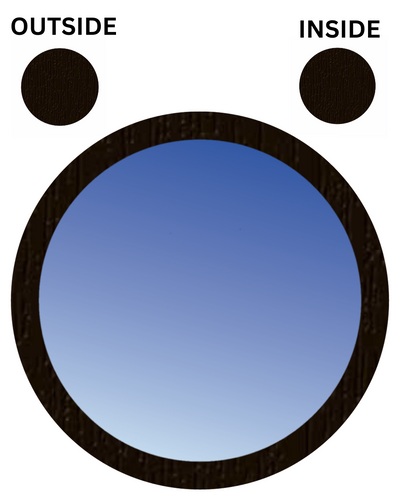 BLACK BROWN BOTH SIDES Fixed Circular UPVC Port Hole Window