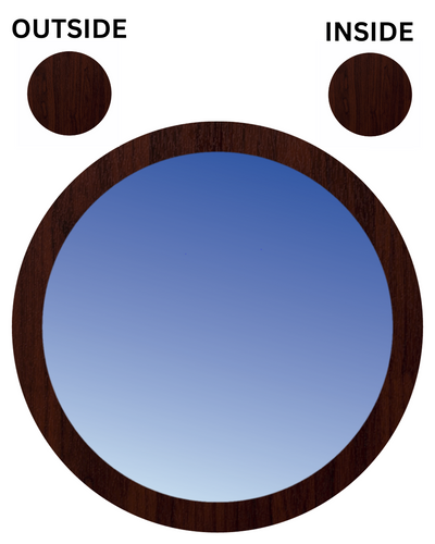 ROSEWOOD BOTH SIDES Fixed Circular UPVC Port Hole Window
