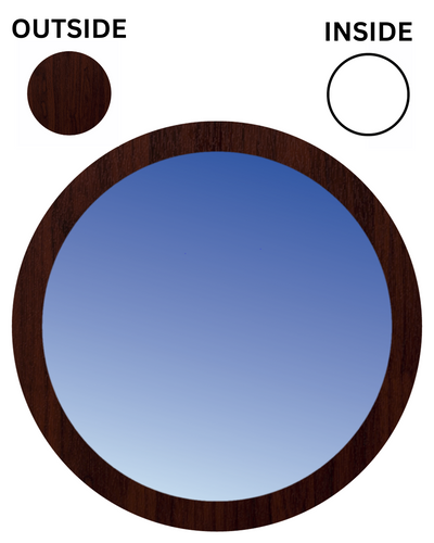 ROSEWOOD ON WHITE Fixed Circular UPVC Port Hole Window