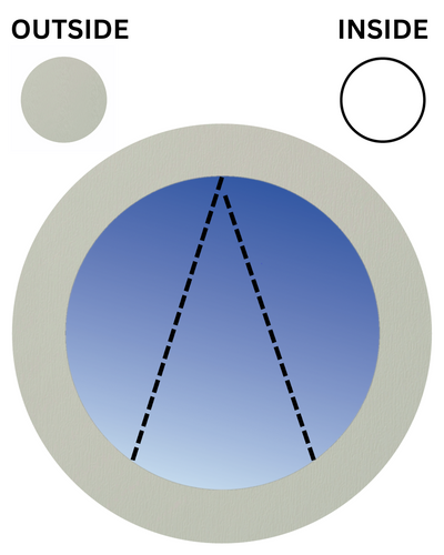 ÁGATA GRIS SOBRE BLANCO Ventana circular con orificio de puerto de UPVC con apertura superior