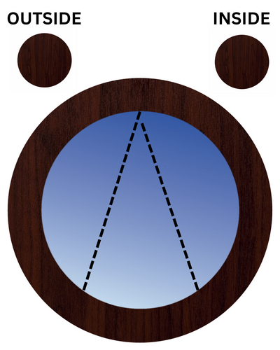 ROSEWOOD AMBOS LADOS Ventana circular con orificio de puerto de UPVC con apertura superior