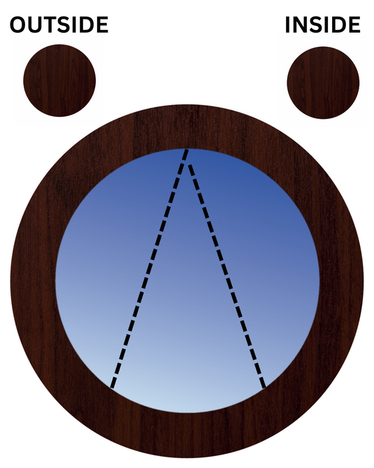 ROSEWOOD AMBOS LADOS Ventana circular con orificio de puerto de UPVC con apertura superior
