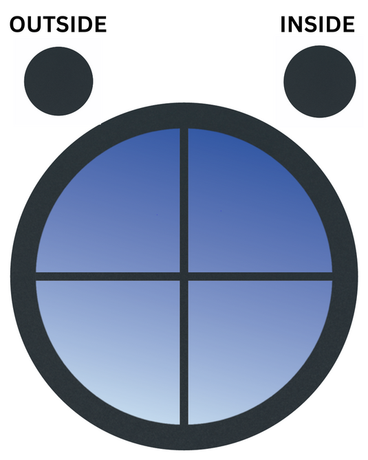 ANTHRACITE GREY BOTH SIDES Fixed Circular UPVC Port Hole Window