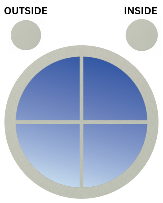 AGATE GREY BOTH SIDES Fixed Circular UPVC Port Hole Window