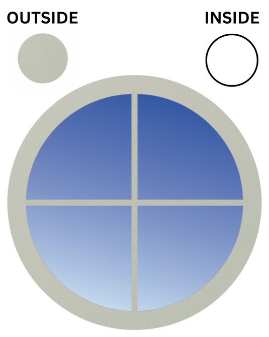 AGATE GREY ON WHITE Fixed Circular UPVC Port Hole Window