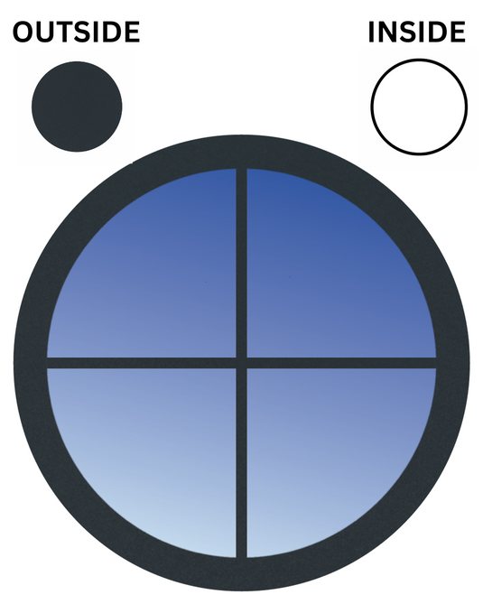 ANTHRACITE GREY ON WHITE Fixed Circular UPVC Port Hole Window