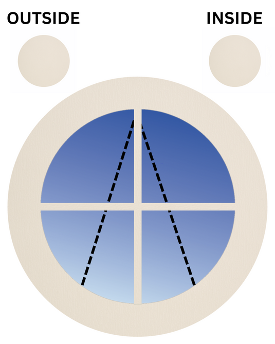 CREAM BOTH SIDES Top Hung Opening Circular UPVC Port Hole Window