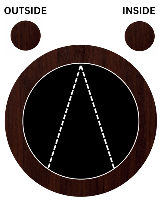 ROSEWOOD AMBOS LADOS Ventana circular con orificio de puerto de UPVC con apertura superior