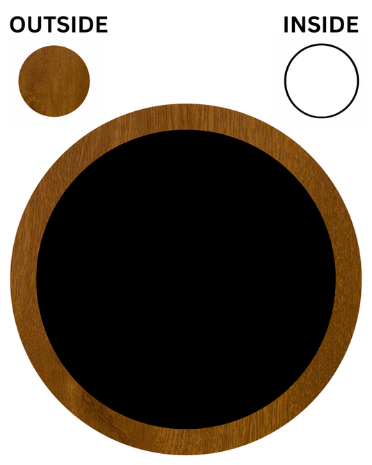 GOLDEN OAK ON WHITE Fixed Circular UPVC Port Hole Window